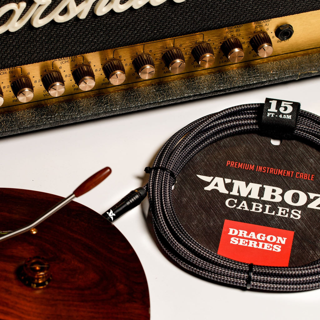 Amboz Black Dragon Electric Guitar Cable Straight Lifestyle