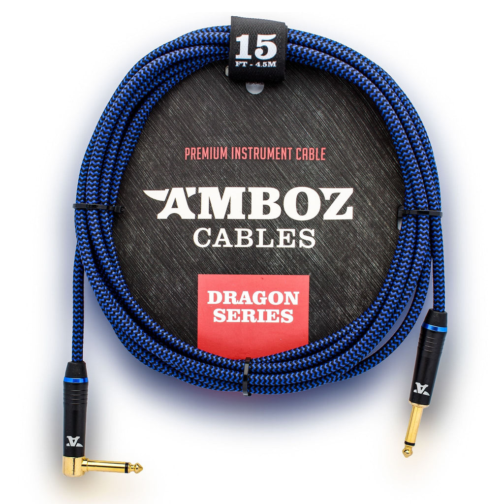 Amboz Blue Dragon Electric Guitar Cable Angled Main