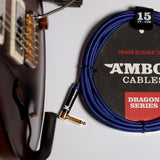 Amboz Blue Dragon Electric Guitar Cable Angled Lifestyle
