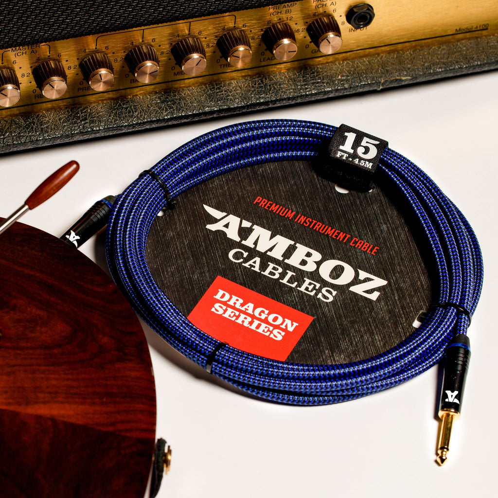 Amboz Blue Dragon Electric Guitar Cable Straight Lifestyle